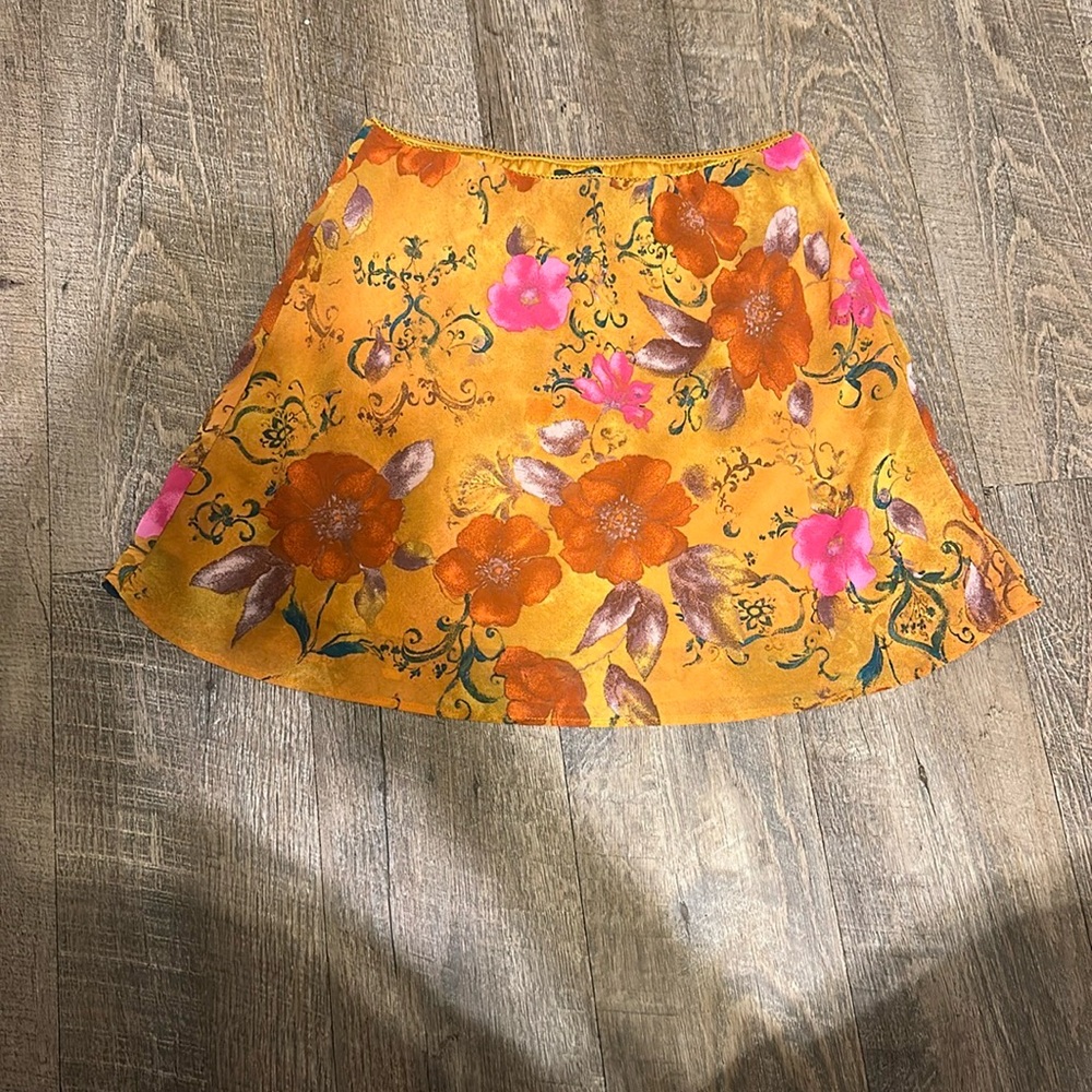 Wild Fable Gold Mini A-Line Skirt Resort Wear